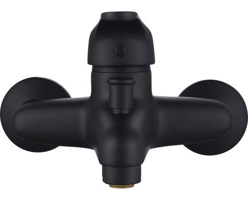 Čierna kúpeľňová batéria na montáž na stenu