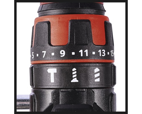 Detailný pohľad na vŕtačku s nastavením krútiaceho momentu a prepínačom funkcií