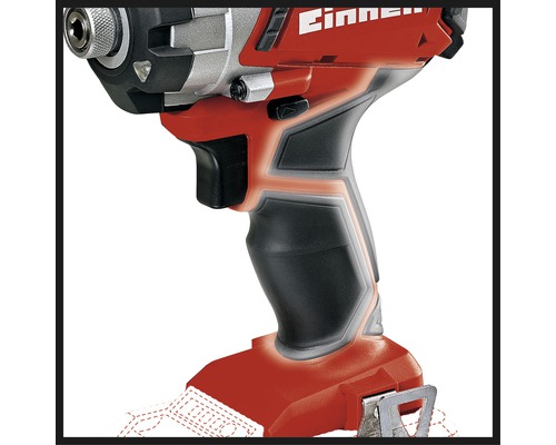 Detailný pohľad na rukoväť akumulátorového rázového uťahovača Einhell