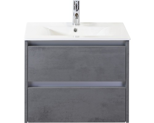 Kúpeľňový nábytkový set Dante 60 cm s keramickým umývadlom betón antracitovo sivá
