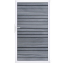 Záhradná bránka s výplňou so vzhľadom dreva a bielym rámom