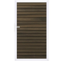 Drevené dvere s kľučkou v bielom ráme