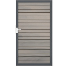 Záhradná bránka s vodorovnými lamelami a rámom