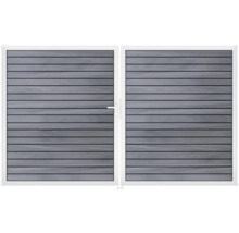 Dvojitá brána z imitácie dreva s rukoväťou