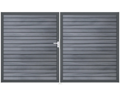 Dvojkrídlová brána z drevených lamiel s rukoväťou