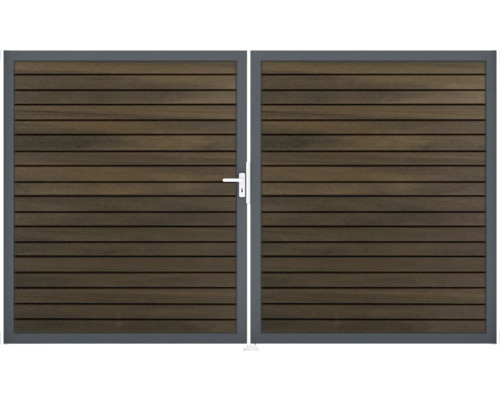 Drevená dvojkrídlová brána s rukoväťou