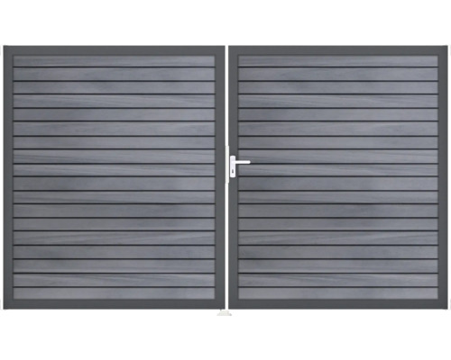 Dvojitá drevená brána s rukoväťou