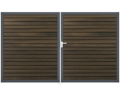 Drevená dvojkrídlová brána s rúčkou pre záhradu