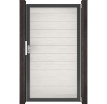 Záhradná bránka s rukoväťou medzi dvoma stĺpikmi