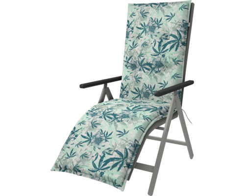 Záhradné ležadlo s podložkou a vzorom listov