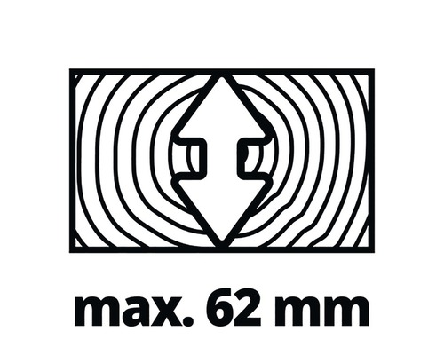 Maximálna hrúbka dreva 62 milimetrov