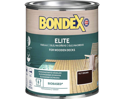 Olej na drevo Bondex ELITE výnimočne odolný matný orech hnedý 0,75 l