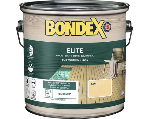 Olej na drevo Bondex ELITE výnimočne odolný matný číry 2,5 l