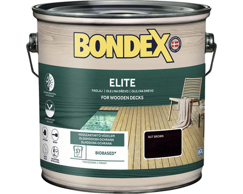Olej na drevo Bondex ELITE výnimočne odolný matný orech hnedý 2,5 l