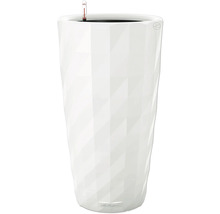 Biely kvetináč s geometrickým vzorom