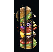 Rozložený pohľad na hamburger s rôznymi prísadami