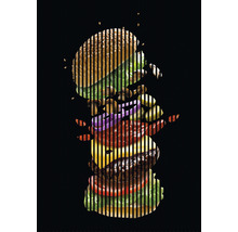 Grafika hamburgerového sendviča s mäsom, syrom a zeleninou