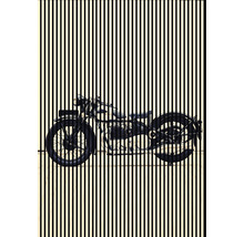 Obrázok motocykla za zvislými pruhmi