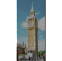 Big Ben v Londýne, zobrazený zvislými čiarami