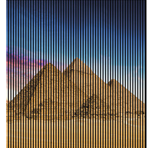 Foto tapeta s motívom pyramíd a zvislými pruhmi