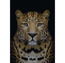 Dekoratívny motív leoparda s vertikálnymi pruhmi