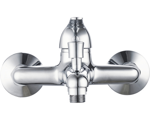 Chrómovaná kúpeľňová batéria na montáž na stenu