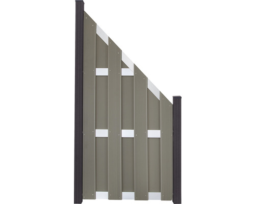 WPC Šikmý prvok Merano 84,30x180/90cm Plastová záhradná bránka s rovnou hornou hranou