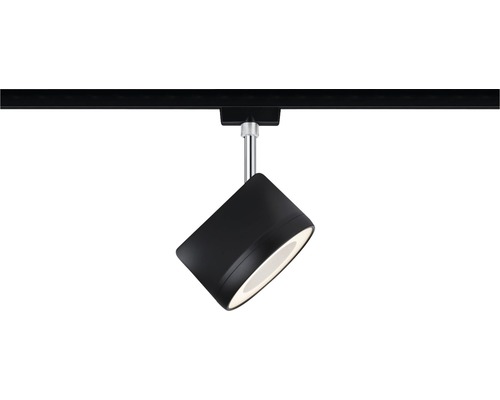 Čierny LED koľajnicový reflektor na koľajnici