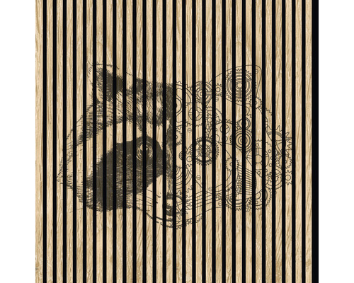 Dizajnový akustický panel DIGI04x 19x1133x1195 mm Zvuk pohlcujúci stenový panel s motívom zvieraťa a ozubenými kolesami