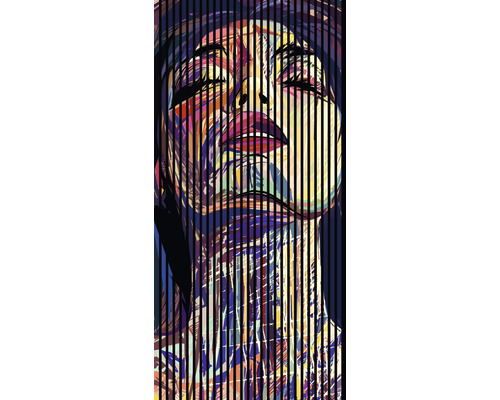 Dizajnový akustický panel DIGI04T 19x1133x2400 mm Abstraktné umelecké dielo so ženskou tvárou a zvislými líniami