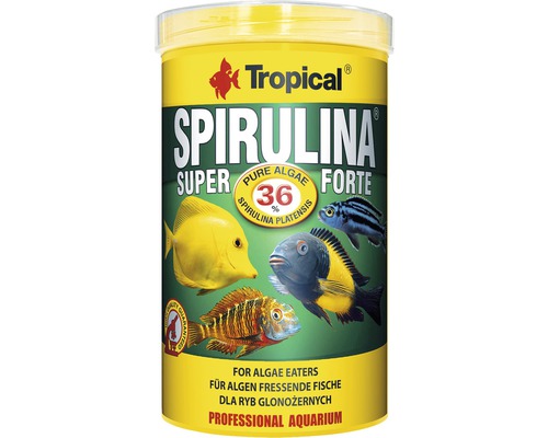 Krmivo pre ryby Spirulina Tropical Super Forte 1000ml Krmivo pre ryby Tropical Spirulina Super Forte pre ryby živace sa riasami
