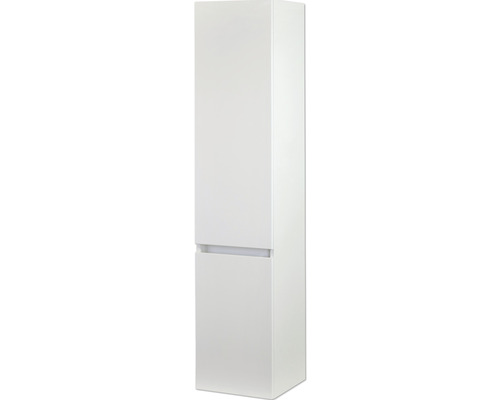 Biela vysoká kúpeľňová skrinka s dvomi dvierkami