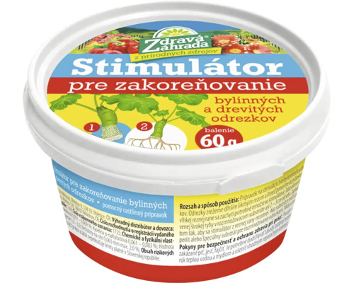 Stimulátor pre zakoreňovanie bylinných a drevitých odrezkov 60 g Stimulátor zakoreňovania bylinných a drevitých odrezkov v bielej dóze