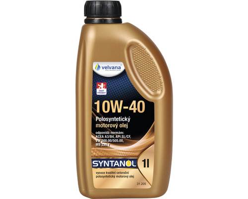 Syntetický motorový olej 10W-40 v jednolitrovej fľaši