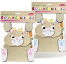 Súprava na výrobu veľkonočných kraftových tašiek s motívom králika, vrátane nálepiek