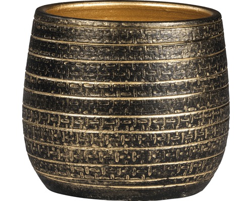 Obal na kvetináč passion for pottery Solano Ø 24 x 22 cm čierno-zlatý
