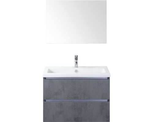 Kúpeľňový nábytkový set Vogue 80 cm s keramickým umývadlom a zrkadlom betón antracitovo sivá
