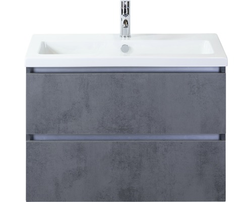Kúpeľňový nábytkový set Vogue 80 cm s keramickým umývadlom betón antracitovo sivá
