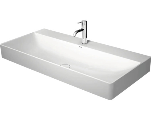 Klasické umývadlo DURAVIT DuraSquare sanitárna keramika biela 100 x 47 D 2353100071 Obdĺžnikové keramické umývadlo na dosku s batériou