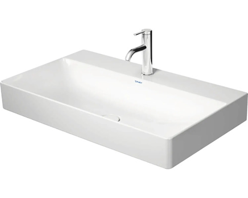 Klasické umývadlo DURAVIT DuraSquare sanitárna keramika biela 80 x 47 D 2353800071 Obdĺžnikové keramické umývadlo na dosku s batériou