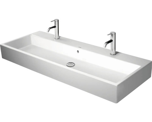 Dvojité umývadlo DURAVIT Vero Air sanitárna keramika biela 120 x 47 D 2350120026 Biele umývadlo na dosku s dvoma batériami