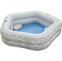 Nadzemný bazén Bestway Family Pool 213x206x53 cm nafukovací kamenná stena sivá