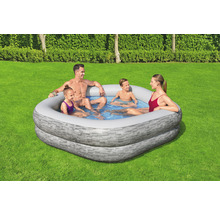 Nadzemný bazén Bestway Family Pool 213x206x53 cm nafukovací kamenná stena sivá