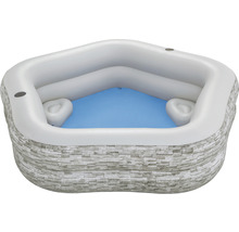 Nadzemný bazén Bestway Family Pool 213x206x53 cm nafukovací kamenná stena sivá