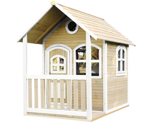 Detský drevený hrací domček s verandou a oknami