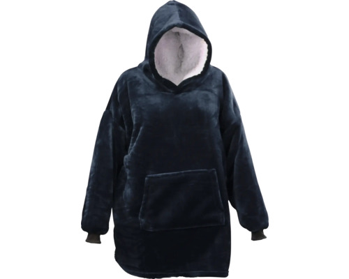 Mikinová deka čierna Oversized Hoodie dark blue 70x50x87 cm