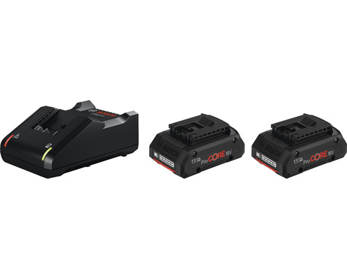 Štartovacia sada Bosch 2× ProCORE18V 4.0Ah + GAL 18V-40 Professional, 1600A01BA3 Nabíjačka batérií Bosch a dve batérie Bosch Pro Core
