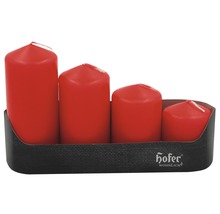 Adventné sviečky Hofer Ø8x15 cm červené-thumb-0