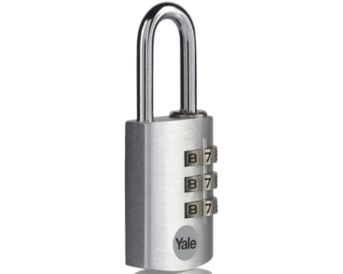 Visiaci zámok s číselným kódom a logom Yale