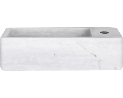 Umývadlo Hura L 40x22 cm mramor biele